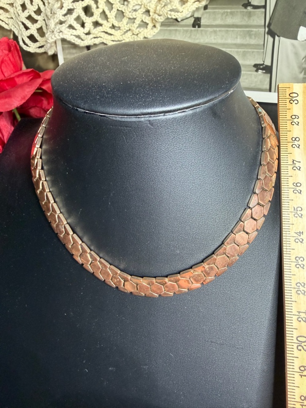 Vintage Trifari "Honeycomb" choker necklace